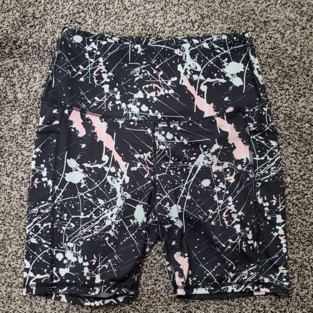 Abstract Black and White Athletic Shorts